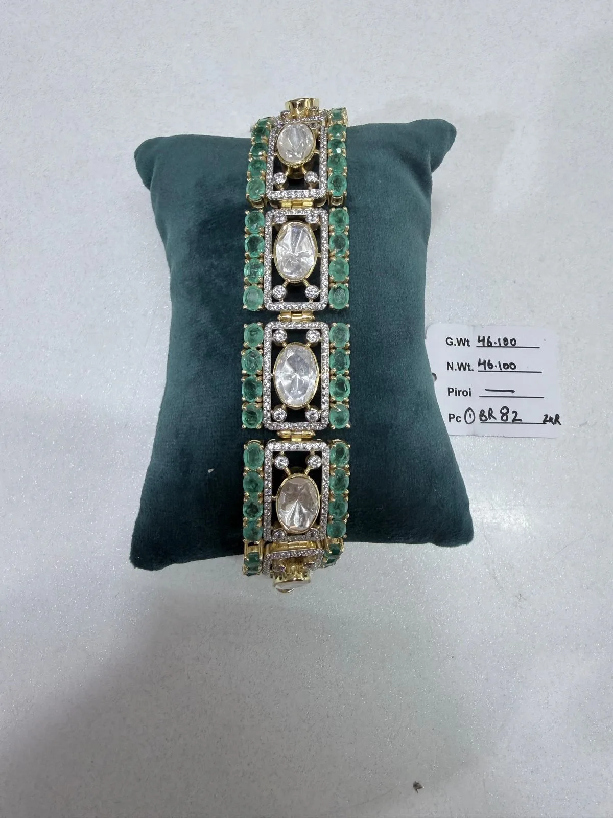 Dhaneesha Select Emerald & Polki Articulated Bracelet