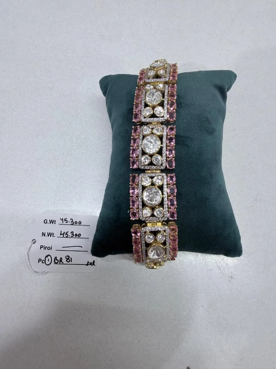 Dhaneesha Select Pink Gem & Polki Bracelet