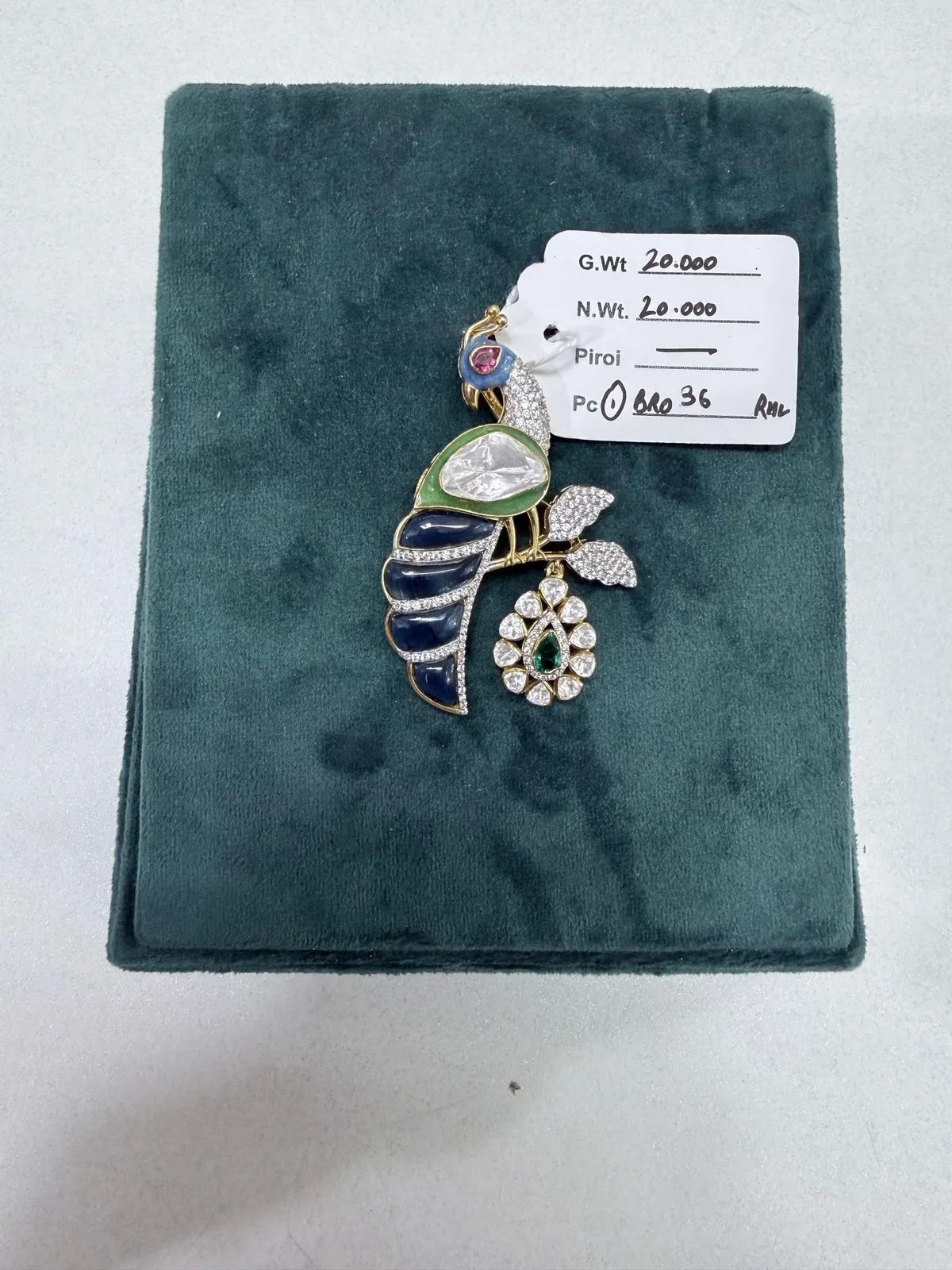 Dhaneesha Select Peacock Branch Brooch